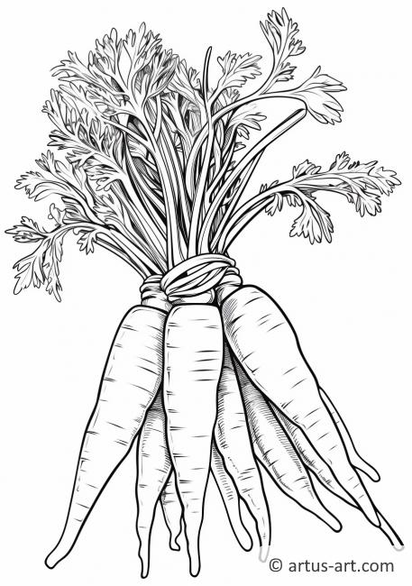 Carrot Bunch Coloring Page